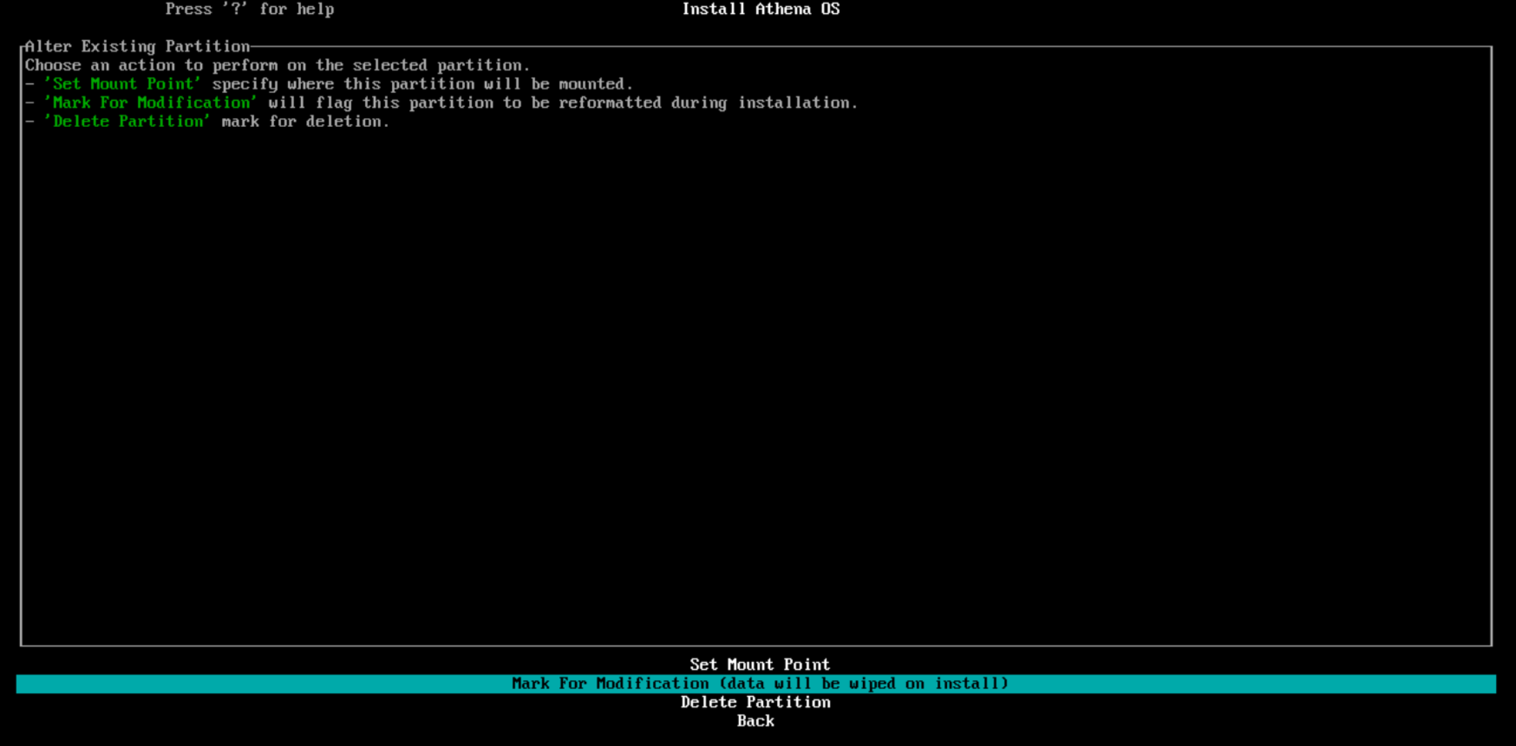 Aegis Partition Mark