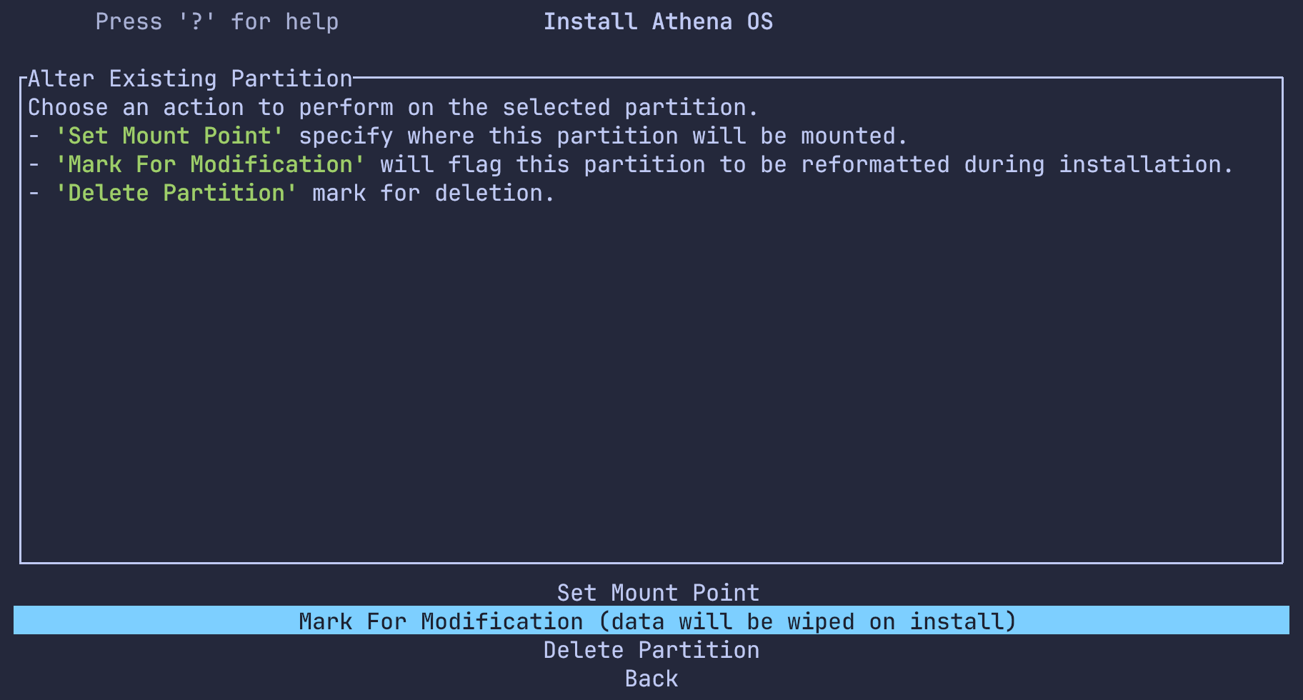 Aegis Partition Mark