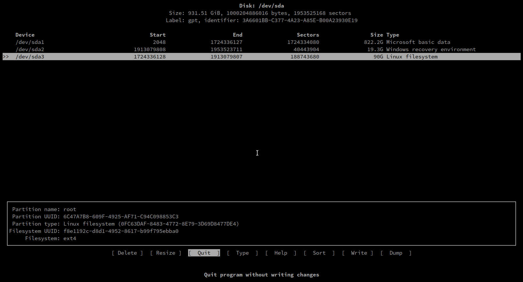 Aegis TUI Partitioning Manual Quit EFI