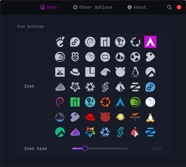 GNOME Logo Menu Settings