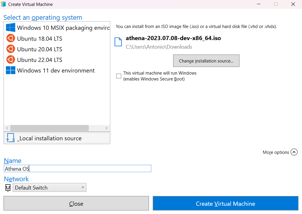 Hyper-V Create VM