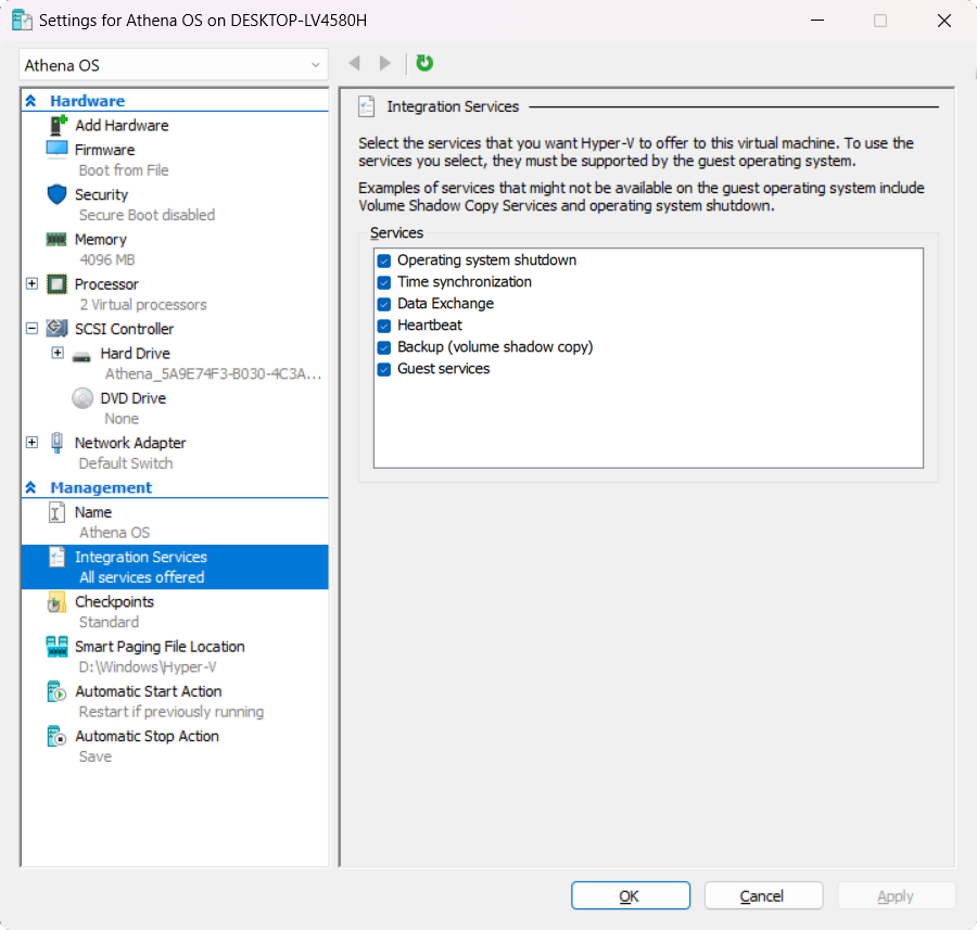 Hyper-V Guest Services
