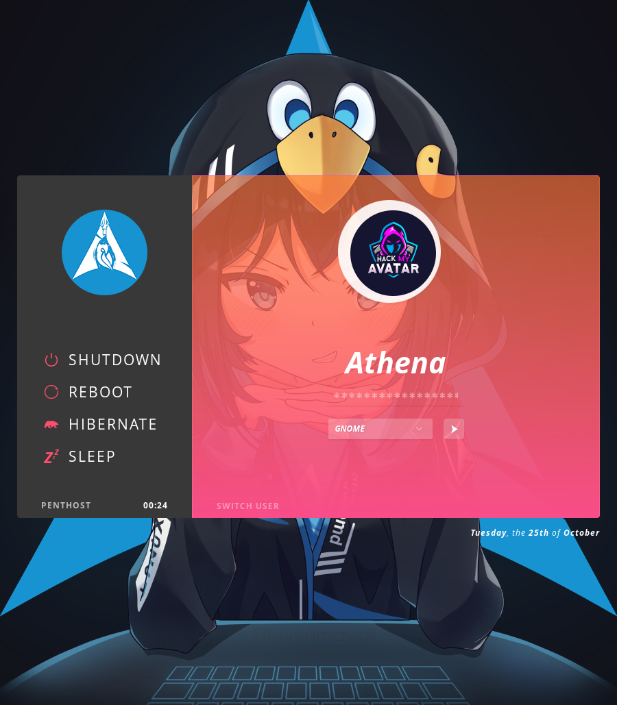 LightDM Arch Girl Theme