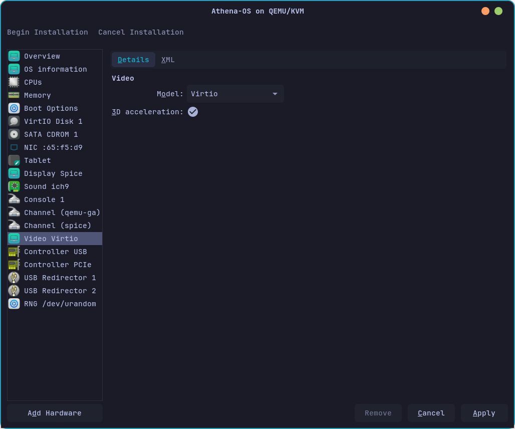 Virt-Manager VM 3D Acceleration