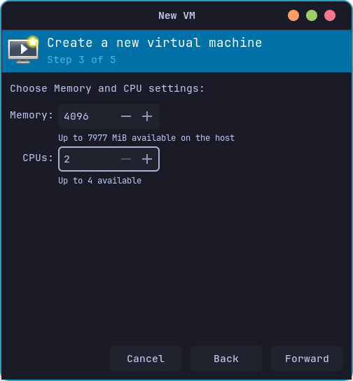 Virt-Manager Set Resources