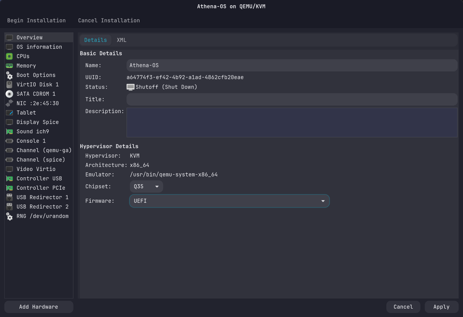 Virt-Manager UEFI