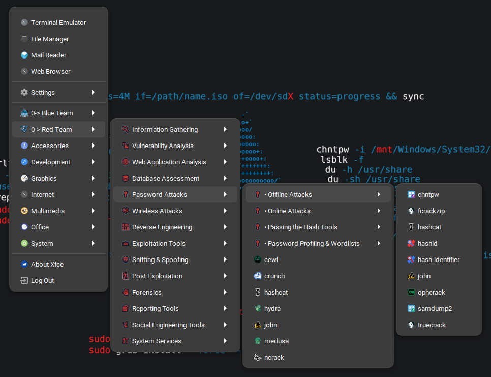 XFCE Desktop Menu