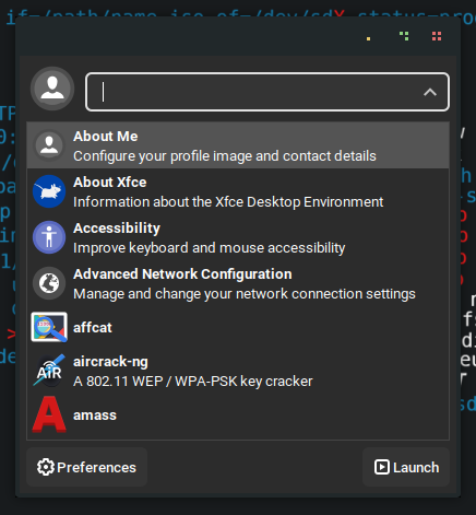 XFCE Extended AppFinder