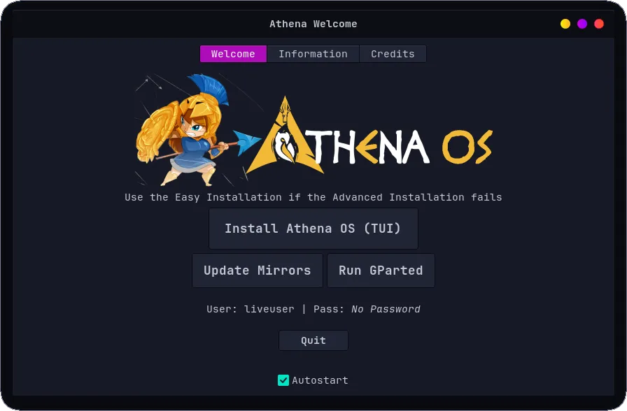Athena Welcome Install